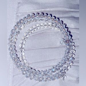Elegant Silver Crystal Beaded wrap bracelet